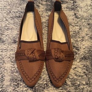 Comfortable Brown Fabric Loafers for Women